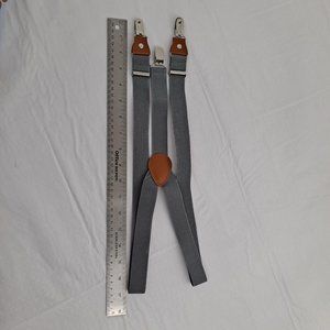 Suspenders Adult Gray Brown Adjustable